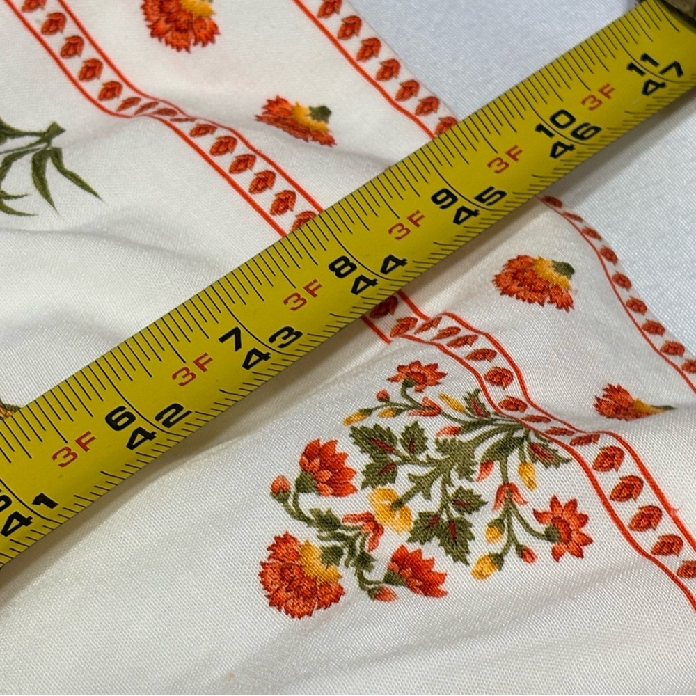 Antonio Melani Blockprint Iris Floral Cream Dress with red and yellow accents - Picture 9 of 11